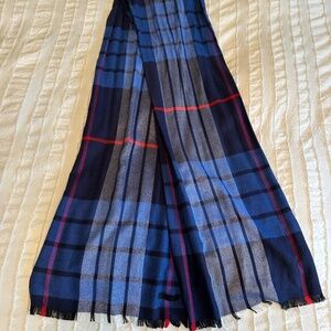 FiveFour Men's Plaid Scarf - Blue Navy Gray Red